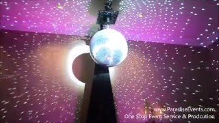 Disco Ball Light Show  Custom Lighting Rental  Vancouver Terminal City Club [upl. by Enairb]