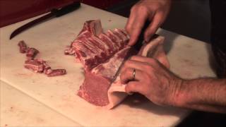 BUTCHER A FRENCHED PORK RIB ROAST [upl. by Sug]