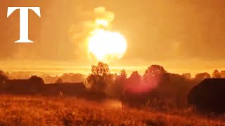 Huge explosion rocks Russia after Ukraine attack [upl. by Akcirret]