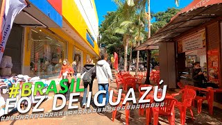 Recorriendo FOZ DE IGUAZÚ CENTRO I ESTADO DE PARANÀ  BRASIL I 4K Walking Tour [upl. by Rush]