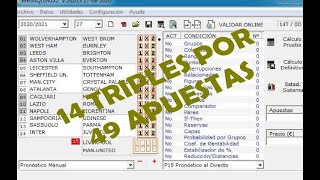COMO JUGAR 14 TRIPLES CONDICIONADOS PARA EL PREMIO DE 14 POR TAN SOLO 49 APUESTAS [upl. by Litch]