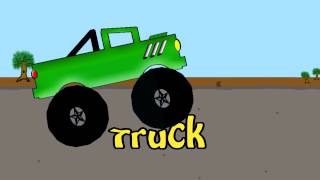 Monster Truck Word Crusher Part 1  Green Monster Truck [upl. by Adaline]