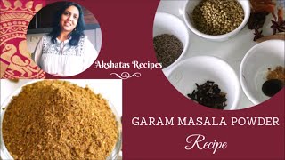 HOME MADE GARAM MASALA RECIPE गरम मसाला रेसिपी Akshatas RecipesEpisode 209 [upl. by Michelle]