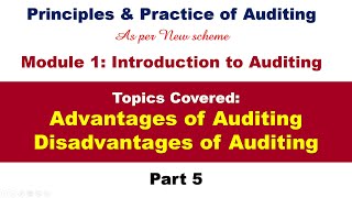 Advantages amp Disadvantages of Auditing  Part 5  Introduction to Auditing  PPA [upl. by Maximilian]