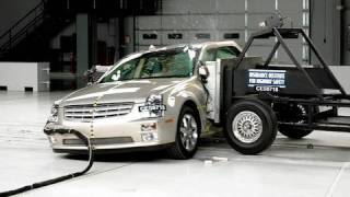 2007 Cadillac STS side IIHS crash test [upl. by Notxam]