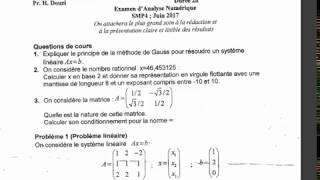 examen corrigé analyse numerique SMP3 partie 1 [upl. by Kerby]