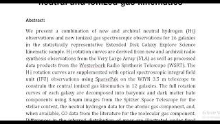 Baryonic distributions in galaxy dark matter haloes – I New observations of neutral and ionized gas [upl. by Perdita462]