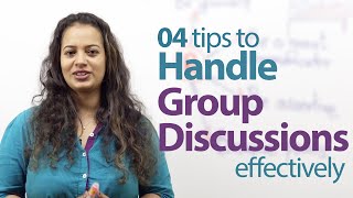 04 tips to handle Group Discussions effectively  Free English lessons [upl. by Yrelav604]