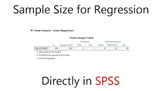 A Priori Power for Regression Directly in SPSS Without GPower [upl. by Oilicec137]