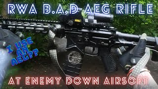 I Use An AEG  RWA BAD Rifle  Enemy Down Airsoft [upl. by Anemaj]