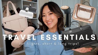 MY TRAVEL ESSENTIALS life changing travel must haves for flights short amp long trips ✈️ [upl. by Anirdnajela]