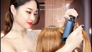 ASMR Relaxing Hair Straightening and Oil Treatment [upl. by Twedy]