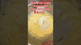 Lemon Ricotta cheese batter in the making cheesecake cheesecakerecipe ricottacheesecake shorts [upl. by Leamaj]