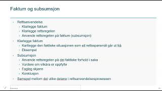 Innføring i juridisk metode  video 18 [upl. by Leihcey641]