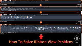 AutoCAD ribbon missing  AutoCAD Top tool bar Missing [upl. by Klemens]