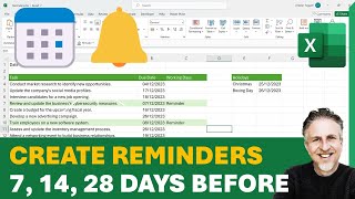 How to Create Reminders in Excel  Due Date Reminder Formula  Conditionally Format Before Expired [upl. by Neelrac]