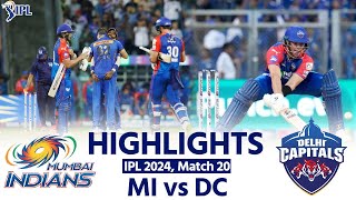 MI vs DC IPL 2024 Highlights Mumbai Indians vs Delhi Capitals Today  Full Match Highlights [upl. by Esele]