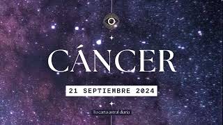 Horóscopo Diario  Cáncer  21 de Septiembre 2024 [upl. by Eiramlatsyrk]