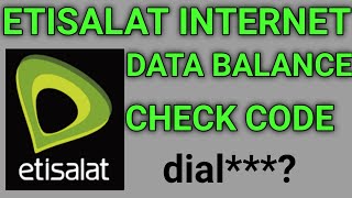 How do I check my Etisalat data balance  Etisalat Internet Balance Check Code  Etisalat MB Check [upl. by Melisenda346]