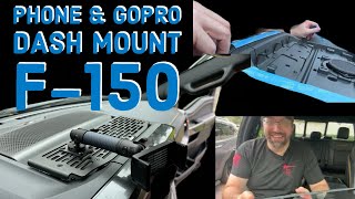 Installing Bulletpoint RubiGrid Metal Dash Mount Phone Holder amp Action Camera Mount  F150 2021 [upl. by Hillhouse]