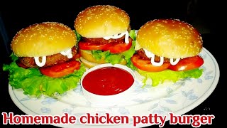 Chicken patty burger  Chicken burger recipe  Chef Faisal [upl. by Wayolle]