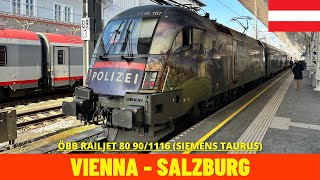 Cab Ride Wien Vienna  Salzburg part of ÖBBWestbahn Austria train drivers view in 4K [upl. by Lorena298]