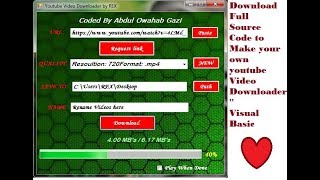 Make new Youtube Video Downloader with Visual Basic Free full source code [upl. by Htiekel388]