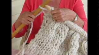 Introduction to Mega Knitting Pt 1  Using Knitting Needles with Hooks [upl. by Almeeta]