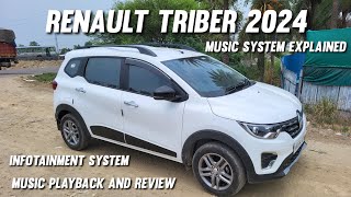 Renault Triber 2024 Music System explained  Triber Infotainment system review  Music Playback [upl. by Celio293]