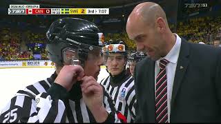 Terrible call by the Referees on a boarding on Owen Beck Canada vs Sweden World Jr 2023  2024 [upl. by Ian957]