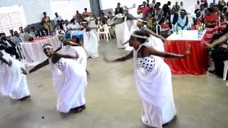 Urugangazi Ballet performing a rhythmic drum in wedding ceremony Rwanda [upl. by Eitsym]