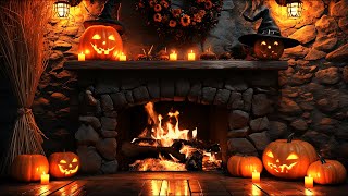 Haunted Fireplace in Halloween Ambiance 4K with Crackling logs to Relieve Stress and Insomnia [upl. by Chapin429]