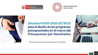 DGPP Directiva para el diseño de los Programas Presupuestales en el marco del PpR [upl. by Ahsirtak]