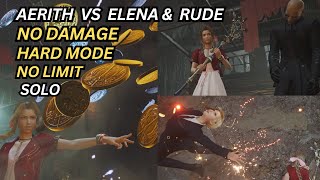 FFVII Rebirth Aerith Solo Vs Rude amp Elena No Damage Hard Mode No Limit [upl. by Couchman]