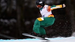 Ben Tudhope 1st run  Mens para snowboard cross  Alpine Skiing  Sochi 2014 Paralympics [upl. by Yllehs]