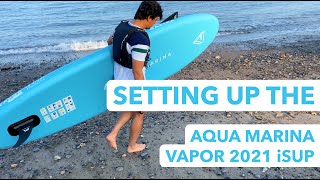 Unboxing And Setting Up Aqua Marina Vapor 2021 Paddleboard iSUP [upl. by Rockey]