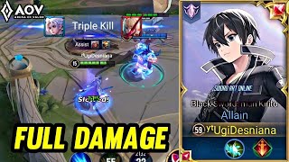 AoV  ALLAINKIRITO GAMEPLAY  FULL DAMAGE  ARENA OF VALOR [upl. by Colinson]