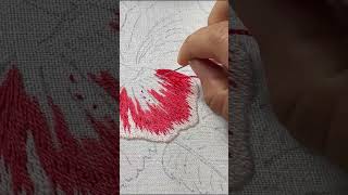 Long and short stitches  embroidery videos for beginners  how to embroidery petal flower [upl. by Barrus]