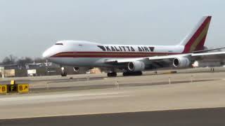 Kalitta Air Boeing 747400 landing in Louisville Kentucky [upl. by Ellerehc]