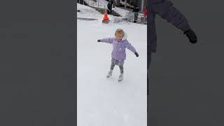 Practicing TwoFoot Spin on an Outdoor Ice [upl. by Devy]