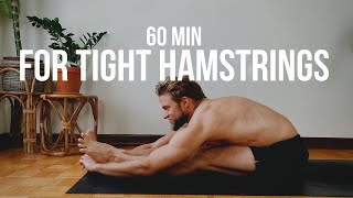 Yoga for Tight Hamstrings Relaxed 60 min Hatha Class [upl. by Erastatus]