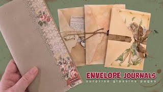 envelope junk journal  with a tag front amp glassine pages [upl. by Eniaral482]