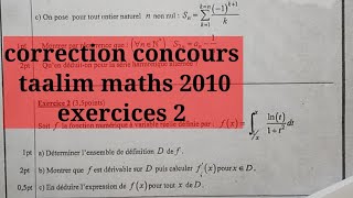 correction concours taalim maths 2010 [upl. by Nylrats]