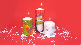 Come personalizzare le candele con i tovaglioli di Natale [upl. by Lower]