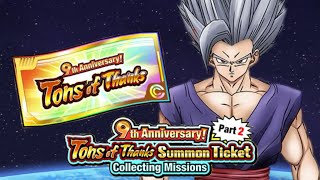 HOW TO GET THE 9TH ANNIVERSARY TONS OF THANKS TICKETS amp HOW DO THEY WORK PART 2 DBZ DOKKAN BATTLE [upl. by Ahmad]