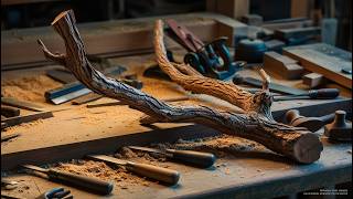 70YearOld Craftsman Makeover This Twisted Branch Turned into The Coolest Coffee Table Ever [upl. by Ndnarb]