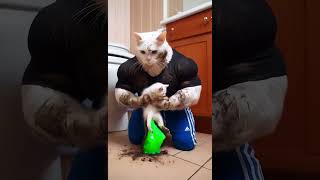 The Muddy Misadventures 🐾💩 From Bath Time to Chaos 😱cat cattalescatfunnyvideosshorts catvideos [upl. by Nura330]