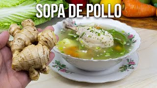 SOPA DE POLLO CON JENGIBRE [upl. by Etnaik]