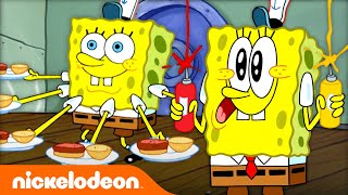 SpongeBob Cooking Krabby Patties for 20 Minutes 🍔  Nicktoons [upl. by Ilrebma61]