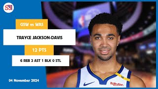 TRAYCE JACKSONDAVIS 12 PTS vs WAS 04 Nov 2425 GSW Highlights [upl. by Llenahc]